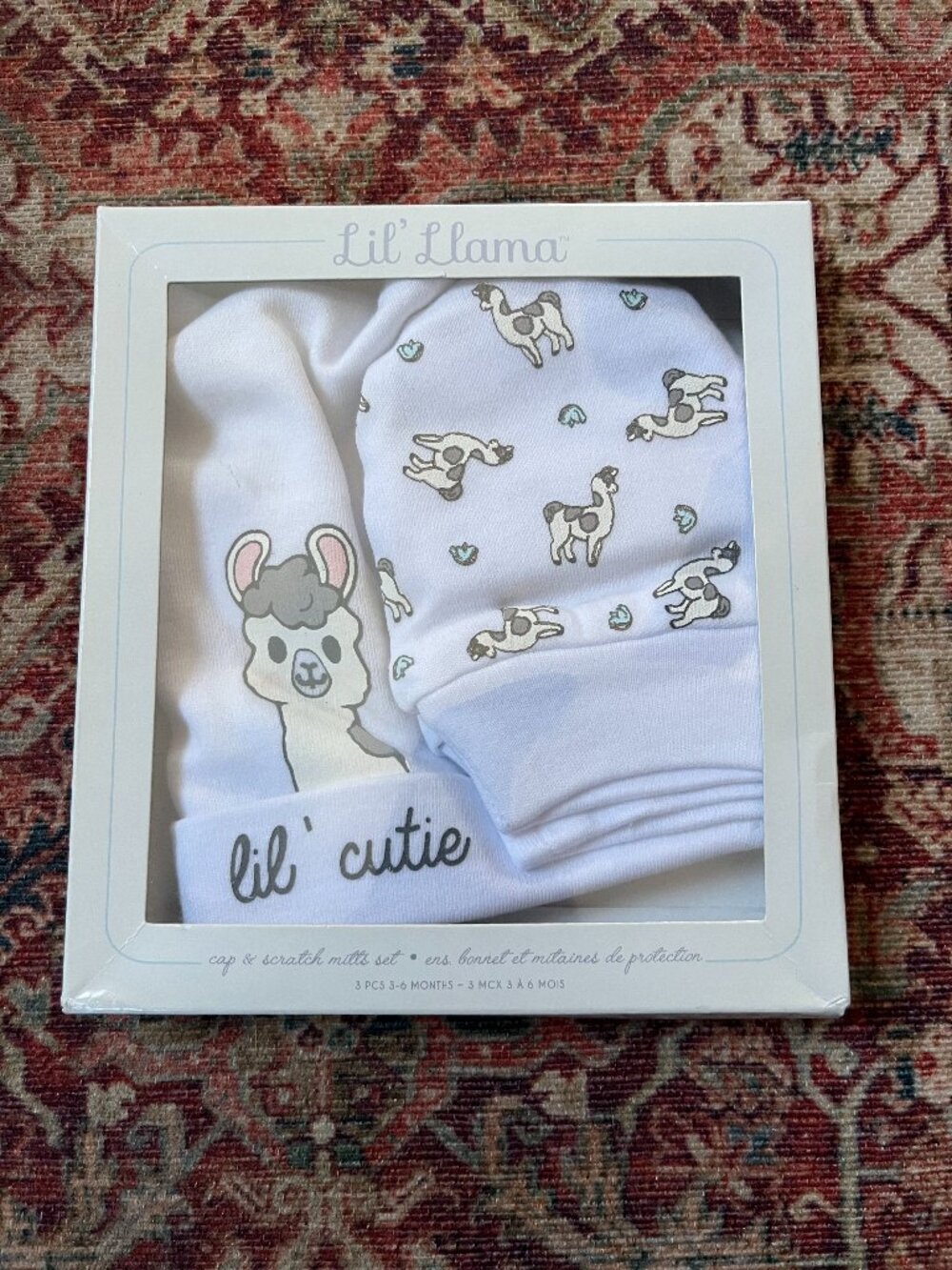 NWT Lil' Llama Infant Cap and Scratch Mitts